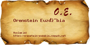Orenstein Euzébia névjegykártya